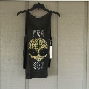 Prince Peter Collection Farout Distress Tank Size S Color Vintage Black Women